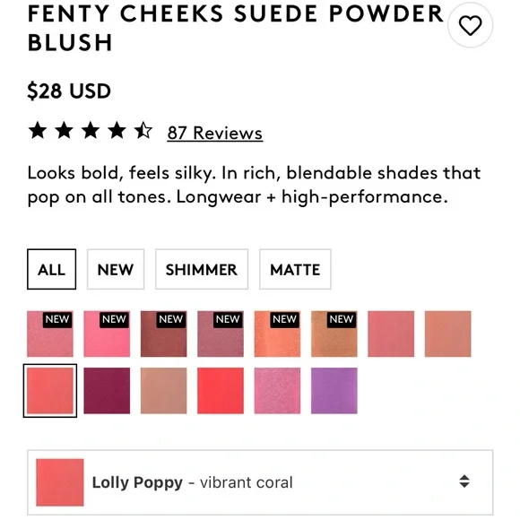 Fenty Beauty Suede Powder Blush in Lolly Poppy - Picture 3 of 5